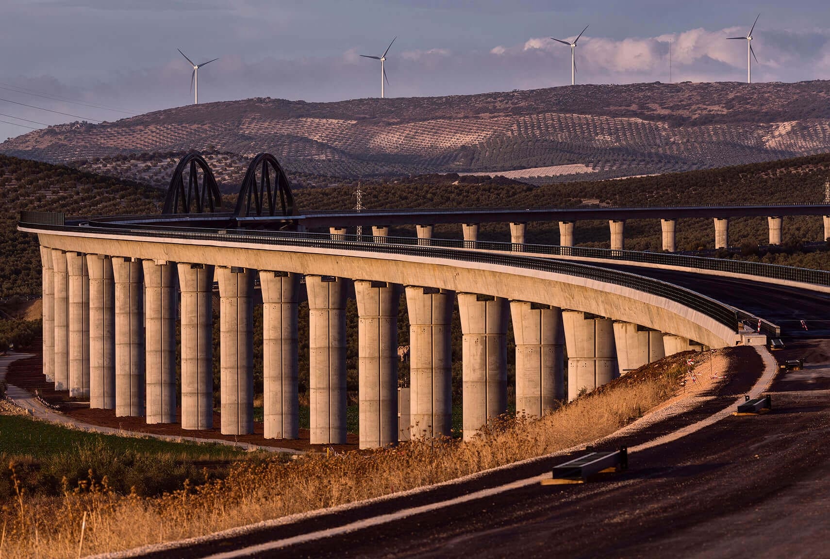 Image bridge with transitional road.