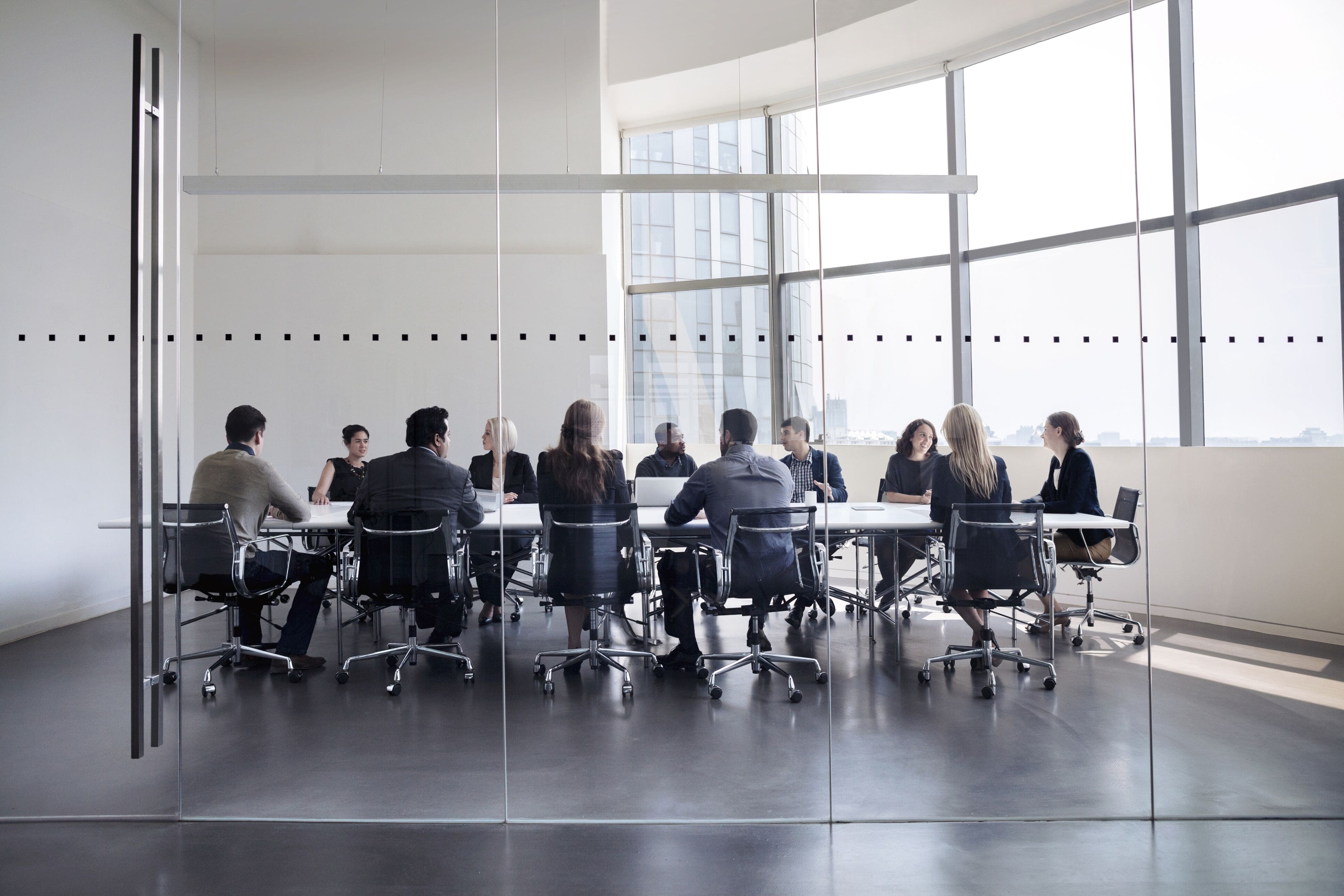 Image of workers meeting.