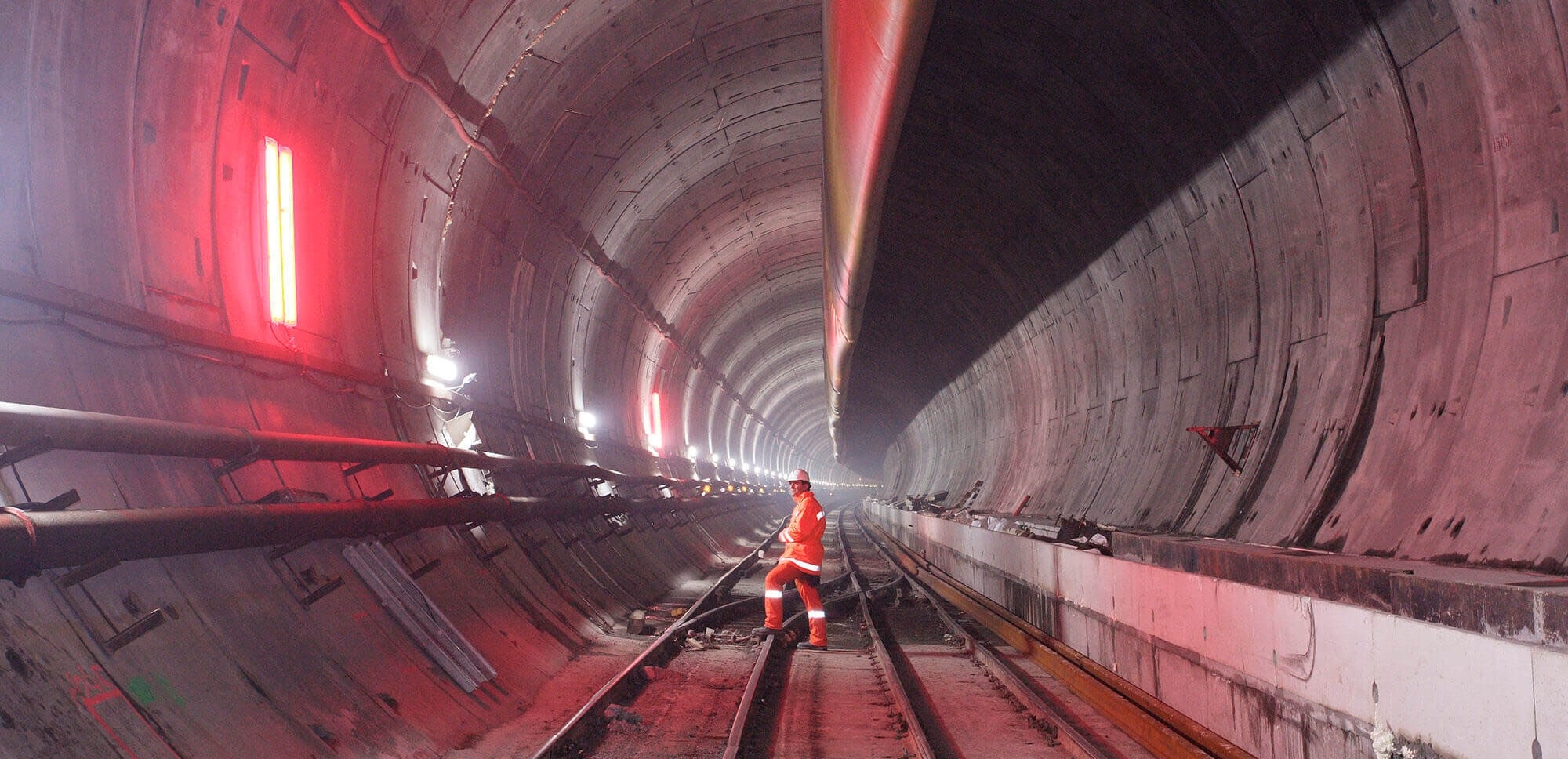 Image about a worker in a tunnel